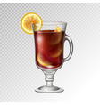realistic cocktail long island ice tea glass vector image