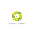 round leaf business logo vector image vector image
