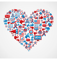 us elections icons heart shape vector image vector image