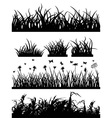 grass silhouette set vector image