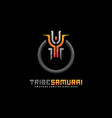 logo tribe samurai export style vector image