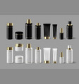 realistic cosmetic bottle mock up set isolated vector image vector image