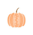 scribble pumpkin design template isolated vector image vector image