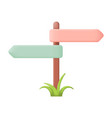 signpost with grass isolated on white background vector image