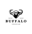 water buffalo head logo icon vector image
