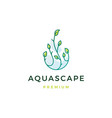 aquascape leaf tree water drop logo icon vector image