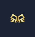 open book sign gold logo vector image vector image
