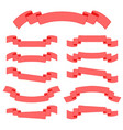 set of colored ribbon banners with space for text vector image