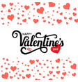 happy valentines day lettering isolated on white vector image vector image