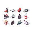 movie production isometric icons set filmmaking vector image