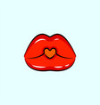 sexy lips female beautiful close mouth with heart vector image