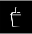 drinking a glass fast food icon on black vector image