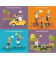 family with kids active life vector image vector image