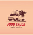 food truck stylized logo template vector image