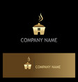 house cooking food gold logo vector image