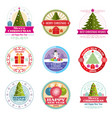 merry christmas labels winter holiday vector image