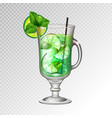 realistic cocktail mojito glass vector image