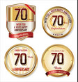 anniversary golden labels collection 70 years vector image