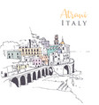 drawing sketch atrani italy vector image