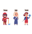 kids in uniform cute children with work tools vector image