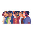 multiracial multicultural crowd diverse people vector image vector image