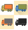self-driving truck icon set in flat and line vector image vector image