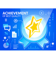bright emblem and star on blue background fo vector image