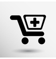 isolated shopping cart icon with a pharmacy sign vector image