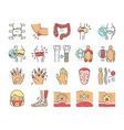 rheumatology disease problem icons set vector image
