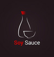 soy sauce logo bottle of sauce with a golden vector image vector image