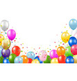 happy birthday card with balloons transparent vector image