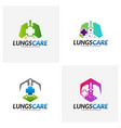 set lungs health care logo design concept vector image vector image