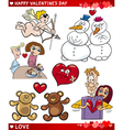 valentine cartoon love set vector image