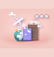 business trip banner with passport tickets travel vector image vector image