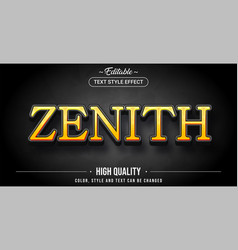 Editable text style effect - zenith theme style Vector Image
