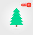 green xmas tree icon with shadow vector image vector image