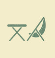 picnic camping table and folding chair simple vector image vector image