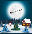 santa claus flies with gifts on a sleigh vector image vector image