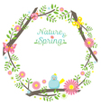 spring season icons wreath vector image vector image