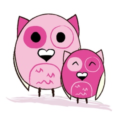 Two cute cartoon owls Royalty Free Vector Image