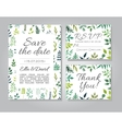 wedding invitation card set with floral vector image