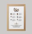 template paper street menu coffee shop vector image