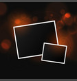 two photo frames on bokeh background design vector image vector image