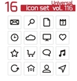 black universal icons set vector image vector image