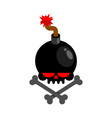 bomb with bones pirates sign vector image vector image