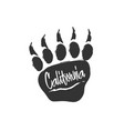 californian bear paw print bear footprint vector image