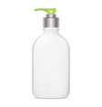 pump bottle white plastic cosmetic dispenser jar vector image