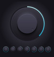dark knobs set for web and mobile vector image vector image