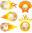 fire soccer emblem vector image vector image