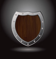 wood shield blank vector image vector image